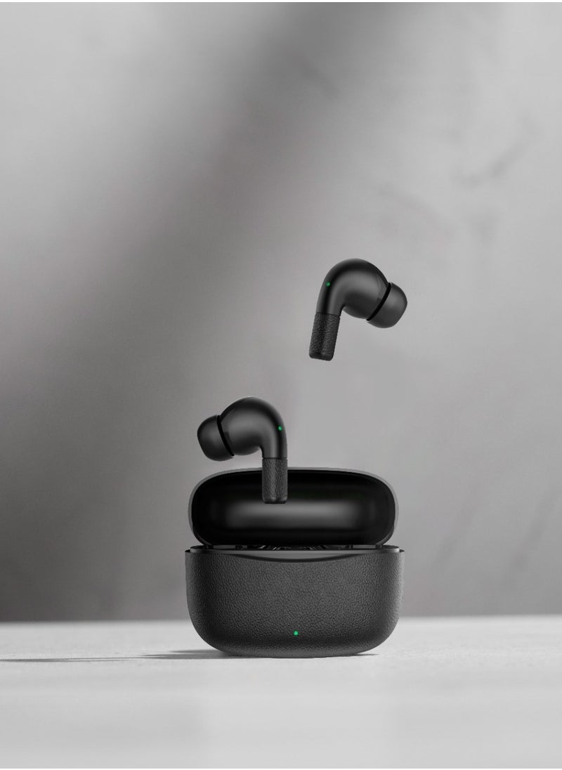 GREEN LION - True Wireless Earbuds Santorini 2 TWS with Voice Assistant / ENC Dual Mic / Touch Control / High Quality Sound / Sleek and Compact / Sweat Resistant / Workout/ Outdoor / Running - Black - Image 1