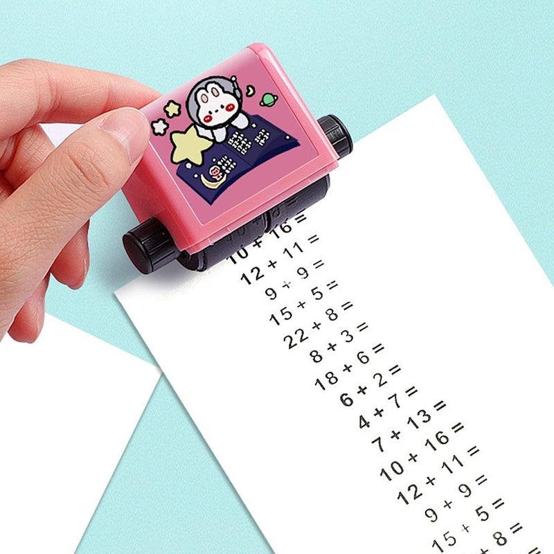 PURAM Digital Teaching Roller Stamp, Addition and Subtraction Seal Arithmetic Artifact, Calculation Math Educational Teaching Stamp, Random Color - Image 3