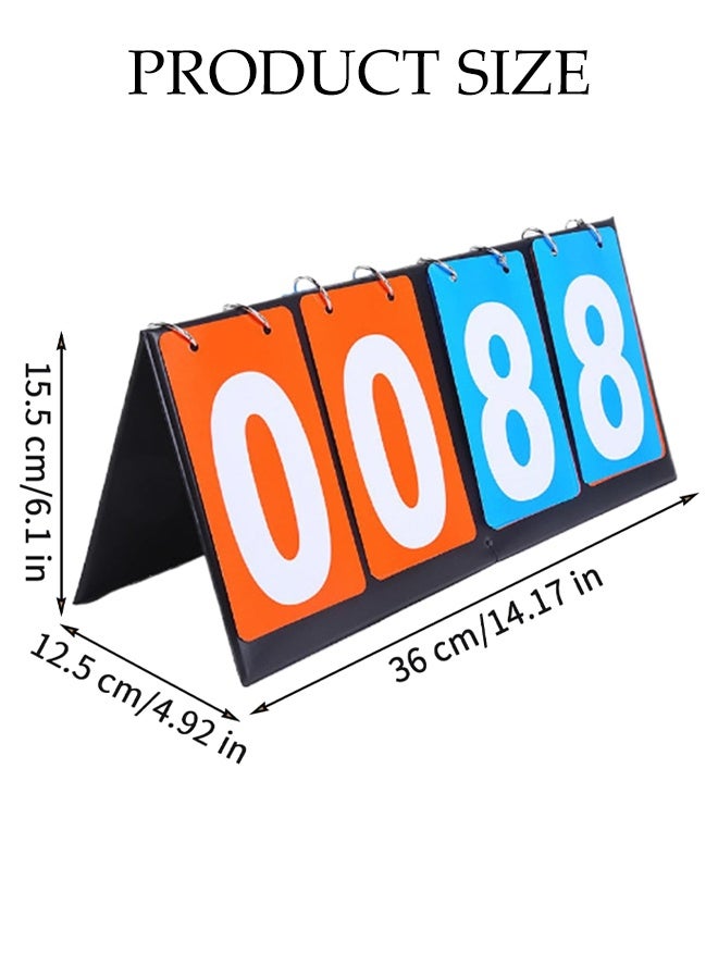 DUNISO Manual Flip Scoreboard ,4 Digital Portable Table Top Scoreboard Flipper ,Suitable for Football ,Basketball,Volleyball, Tennis and Other Competitive Sports - Image 2