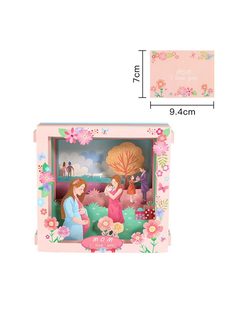 Y&D 3D Greeting Card for Mother, Paper Carving Cards, I love you Mom Carved Box, Paper-Carved With Enveope Special Occasions, Birthdays, Mother's Day 6x6 Inch  - Image 4