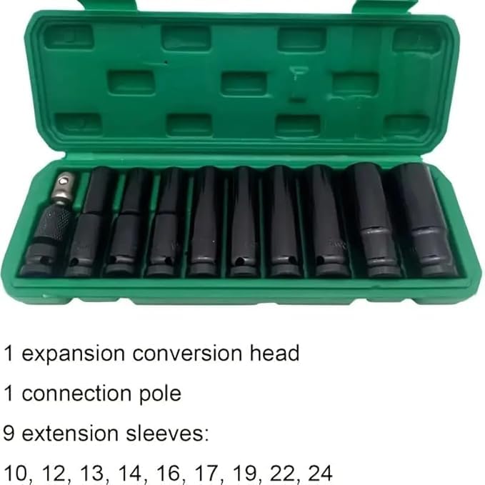 FAB Innovations FAB Innovation 20 Pcs 1/2-Inch Drive Socket Set | Metric Size 8-32mm | Standard 6 Point Deep Sockets Set with a Storage Cage & Lases Edged Sizes | CR-V Steel | Multipurpose DIY Use - Image 3