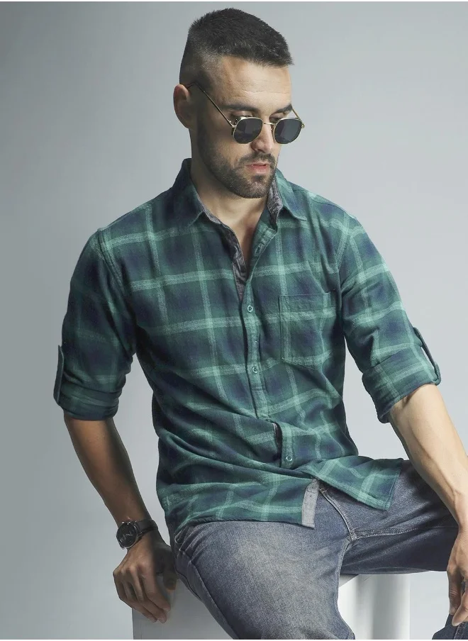 هاي ستار Men Green Shirts