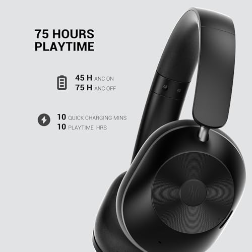 OneOdio Focus A5 Wireless Over-Ear Headphones, Hybrid Active Noise Cancelling, 75H Playtime, Hi-Res LDAC Wireless Audio, Bluetooth 5.4, Built-in Mic for Clear Calls, Low Latency Game Mode - Image 4
