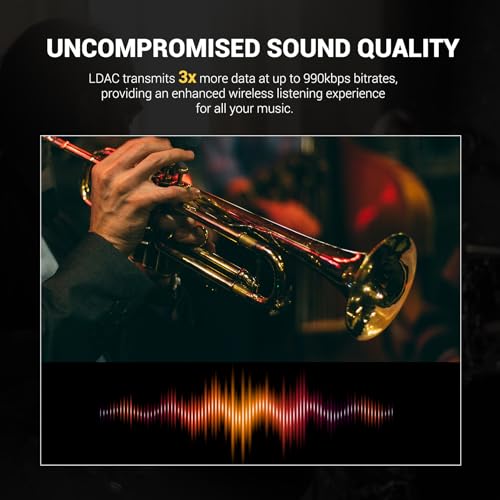 OneOdio Focus A5 Wireless Over-Ear Headphones, Hybrid Active Noise Cancelling, 75H Playtime, Hi-Res LDAC Wireless Audio, Bluetooth 5.4, Built-in Mic for Clear Calls, Low Latency Game Mode - Image 5