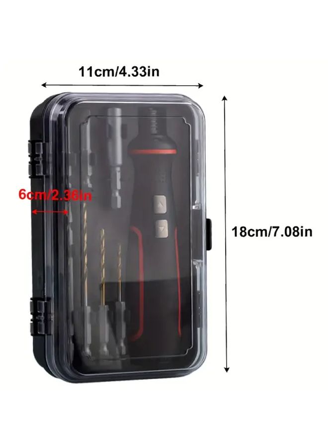 41pcs S2 Alloy Steel Hardness Bits Set With 2000mAh Battery Black And Red - Image 4