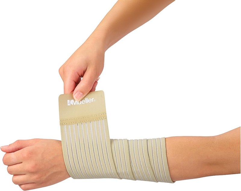 Mueller لف الدعم متعدد الاستخدامات من MUELLER للرجال والنساء ضغط قابل للتعديل لدعم المفاصل والعضلات بيج - Image 5