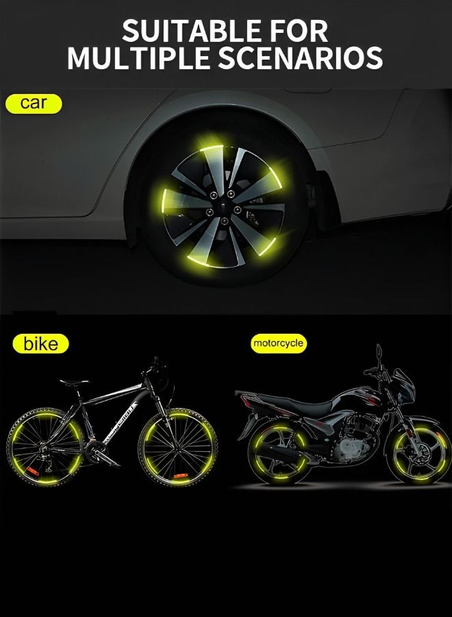 GROIC 20PCS Reflective Car Wheel Decorative Stripe Stickers, Personalized Car Wheel Modified Wheel Decals Universal Night Safety Warning Car Stickers - Image 5