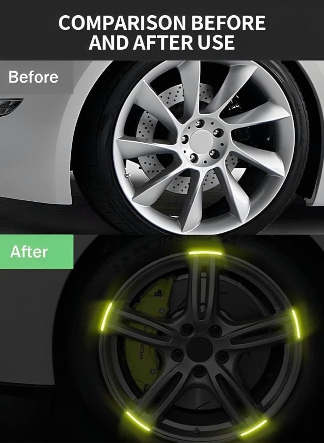 GROIC 20PCS Reflective Car Wheel Decorative Stripe Stickers, Personalized Car Wheel Modified Wheel Decals Universal Night Safety Warning Car Stickers - Image 3