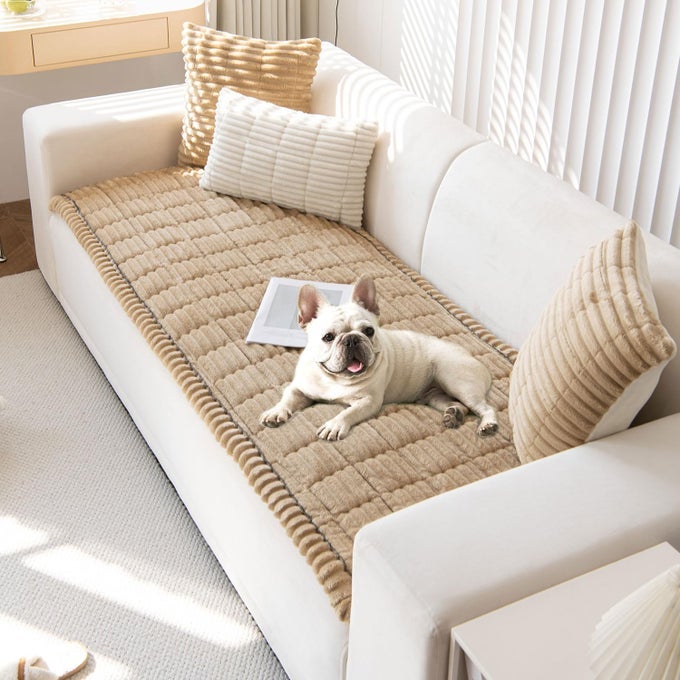 Sofa Covers for 3 Cushion Couch Washable Fuzzy Non Slip Pet Friendly Couch Cover Protector Love Seat All Seasons Soft Plush Furniture Bed Mats Sofa Slipcovers Coffee 315 x 709