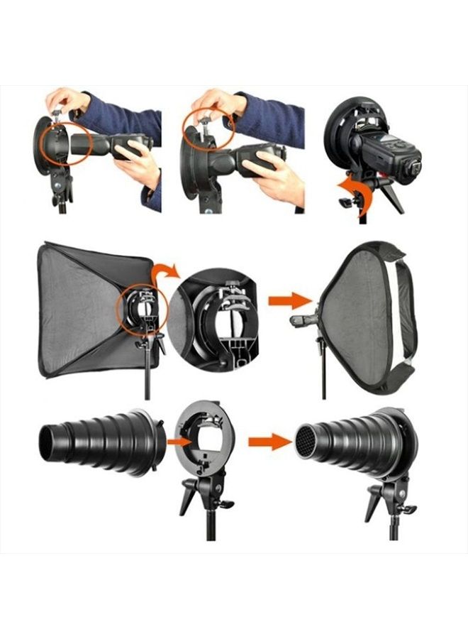 Godox S-type Bracket Bowens Mount Holder for Speedlite Flash Snoot Softbox Honeycomb - Image 4