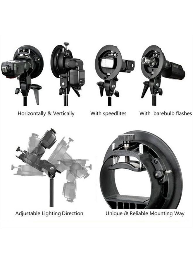 Godox S-type Bracket Bowens Mount Holder for Speedlite Flash Snoot Softbox Honeycomb - Image 5