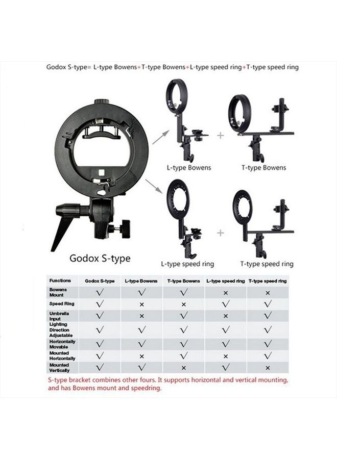 Godox S-type Bracket Bowens Mount Holder for Speedlite Flash Snoot Softbox Honeycomb - Image 3