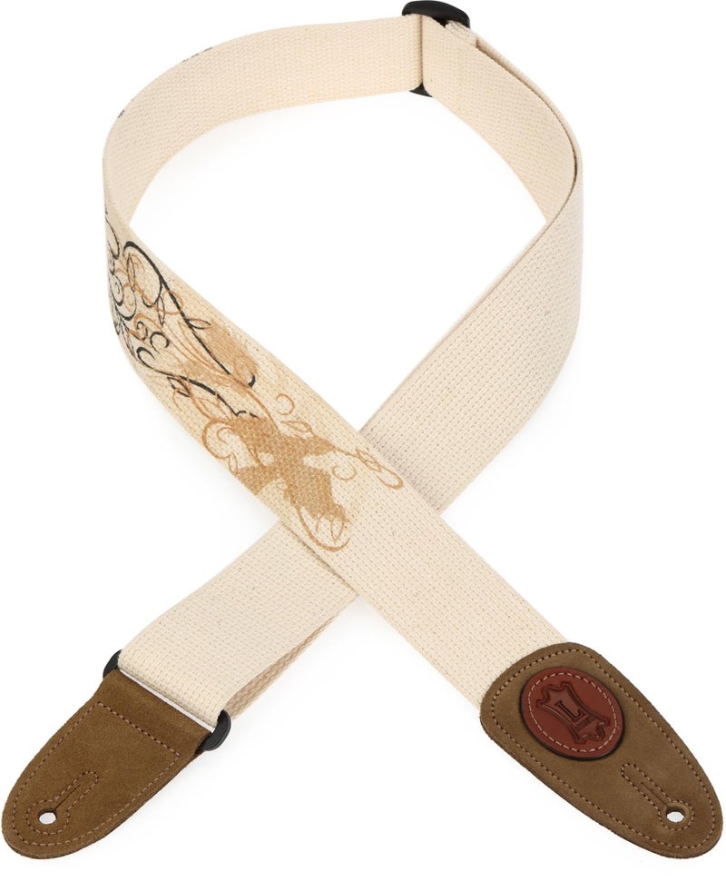 Levy's Leathers MSSC8U-002 2" cotton guitar strap with urban-style design print, suede ends, and tri-glide adjustment. - Image 2