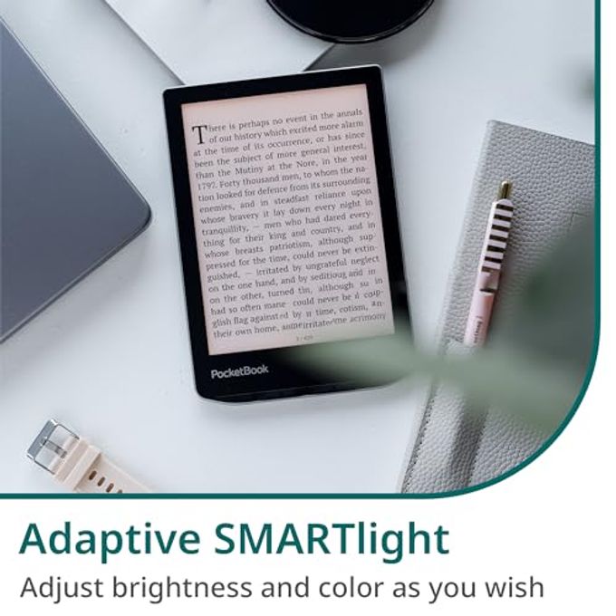 PocketBook Verse Pro E-Reader Waterproof | Eye-Friendly 6'' E-Ink Carta Hd Touchscreen | Audio-Book & E-Book Reader | Text-To-Speech Function | Smartlight | 16Gb | Wifi & Bluetooth | Red - Image 3