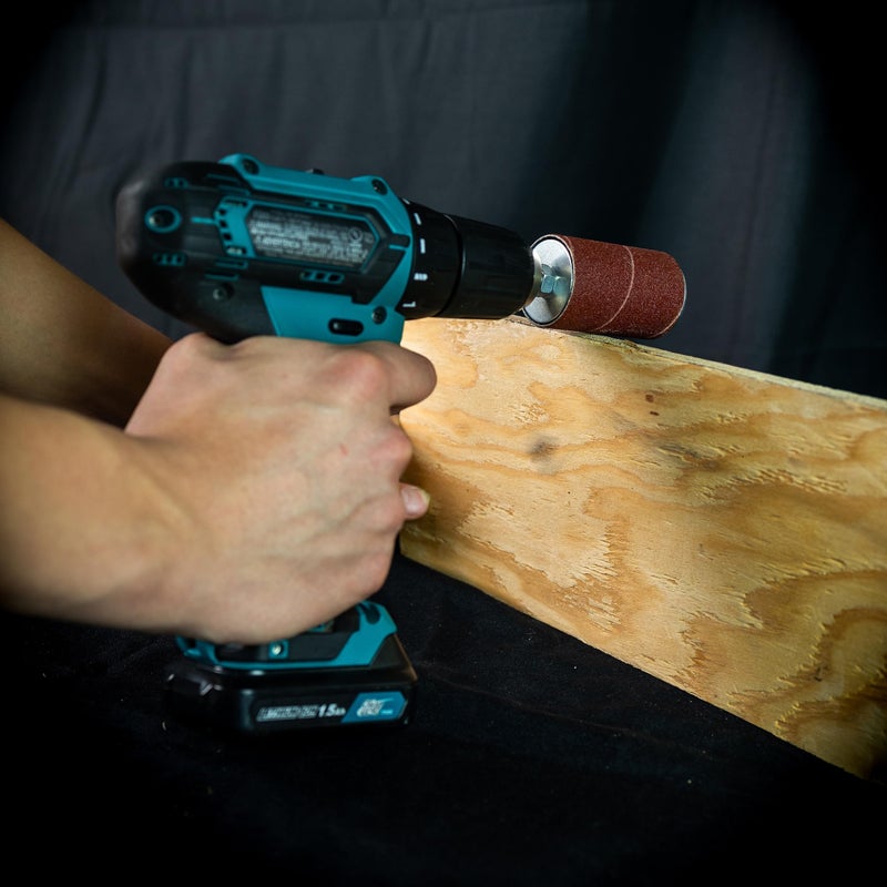 Deadwood Crafted Tools مجموعة طقم أسطوانة صنفرة دريل بريس 1/4 بوصة - أسطوانات صنفرة مطاطية (0.5-1.5 بوصة) وأكمام صنفرة عمود الدوران، 20 قطعة - Image 5
