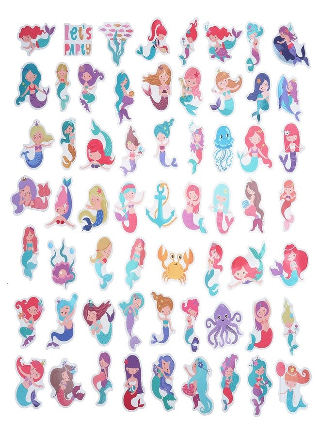 Cleverplay 100 Pack Mermaid Stickers, Mermaid Party Favors, Birthday Decorations - Image 2