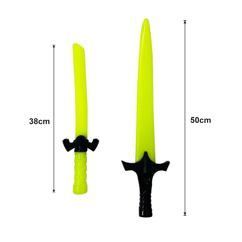 RATNA'S مجموعة سيوف توين جلو، سيوف معركة، أسلحة ألعاب بلاستيكية آمنة وغير سامة للأطفال للعب - Image 2