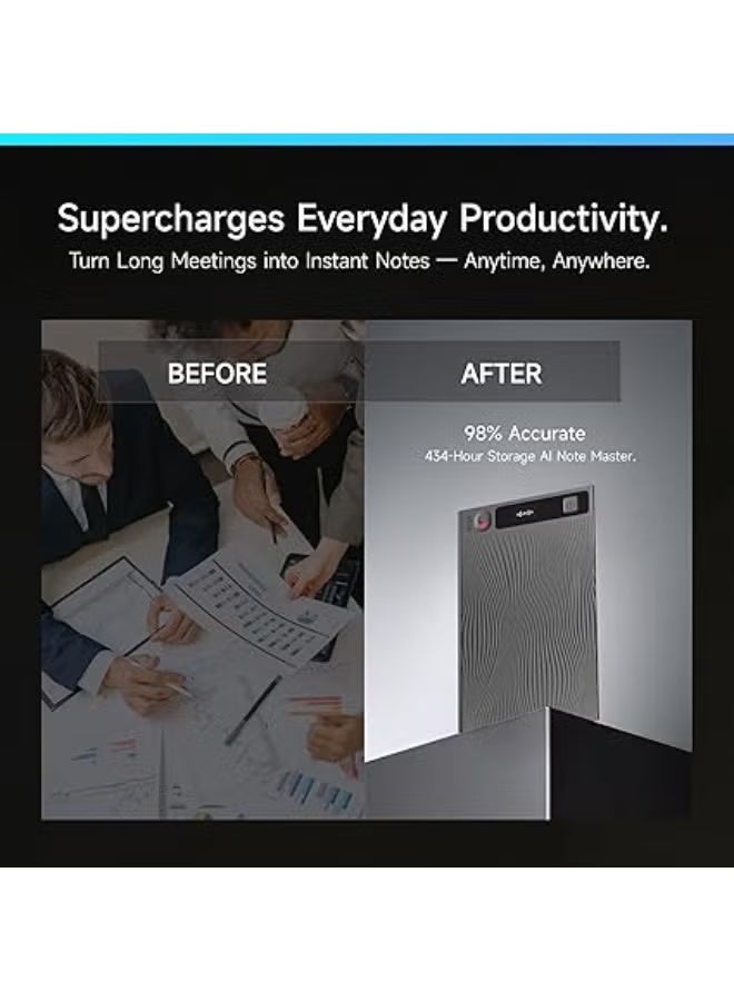 Mobvoi TicNote AI Voice Recorder 64GB Memory Note Recorder w/Case App Control 120+ Languages Transcribe Summarize with AI Shadow Digital Audio Recorder for Phone Calls Lectures Meetings Interviews - Image 5