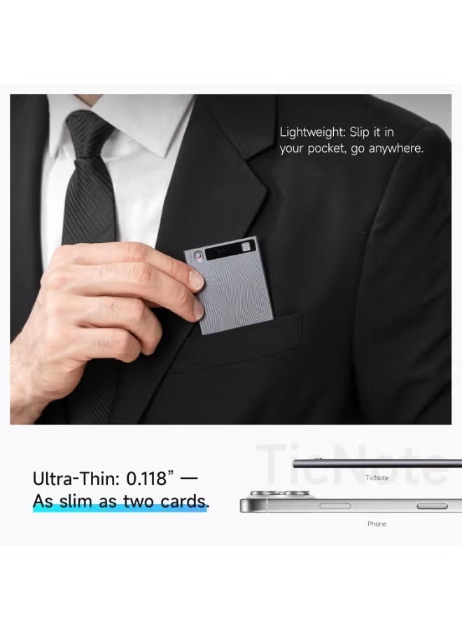 Mobvoi TicNote AI Voice Recorder 64GB Memory Note Recorder w/Case App Control 120+ Languages Transcribe Summarize with AI Shadow Digital Audio Recorder for Phone Calls Lectures Meetings Interviews - Image 2