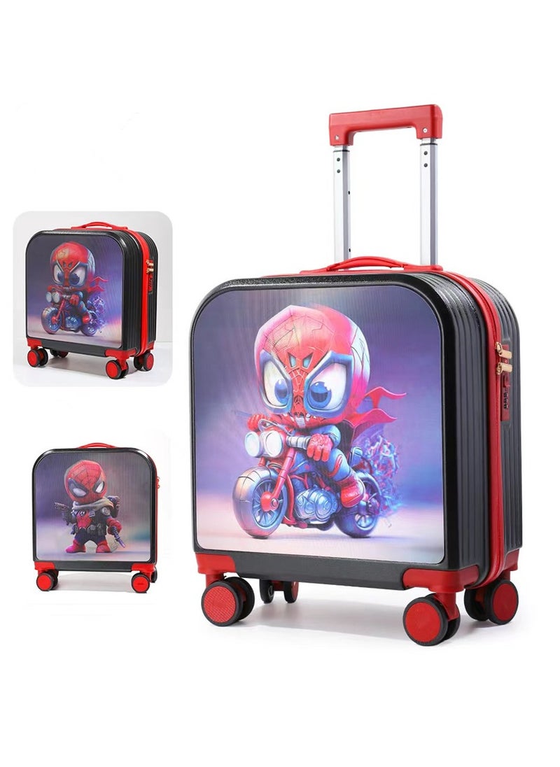 Golden Kids Luggage, 20 Inch Kids Lightweight 3D Trolley Bag, Suitcase with Cartoon Pattern, Travel Gift for Boys and Girls (Black)  - Image 1