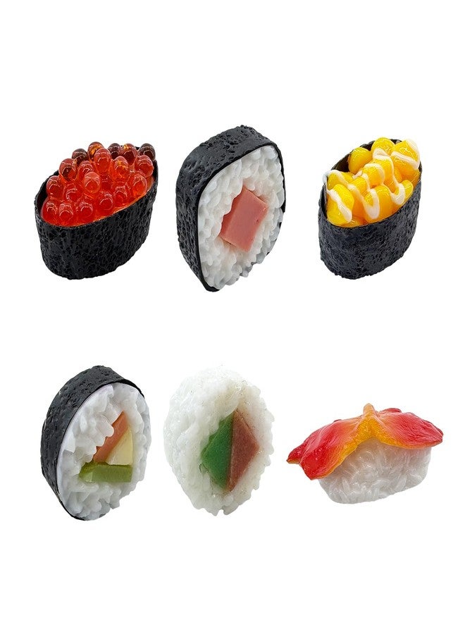 Fevoila 6 Pcs Fake Sushi Simulated Realistic Onigiri Lifelike Food Model Artificial Lifelike Sushi for Home Kitchen Display Photography Props - Image 1