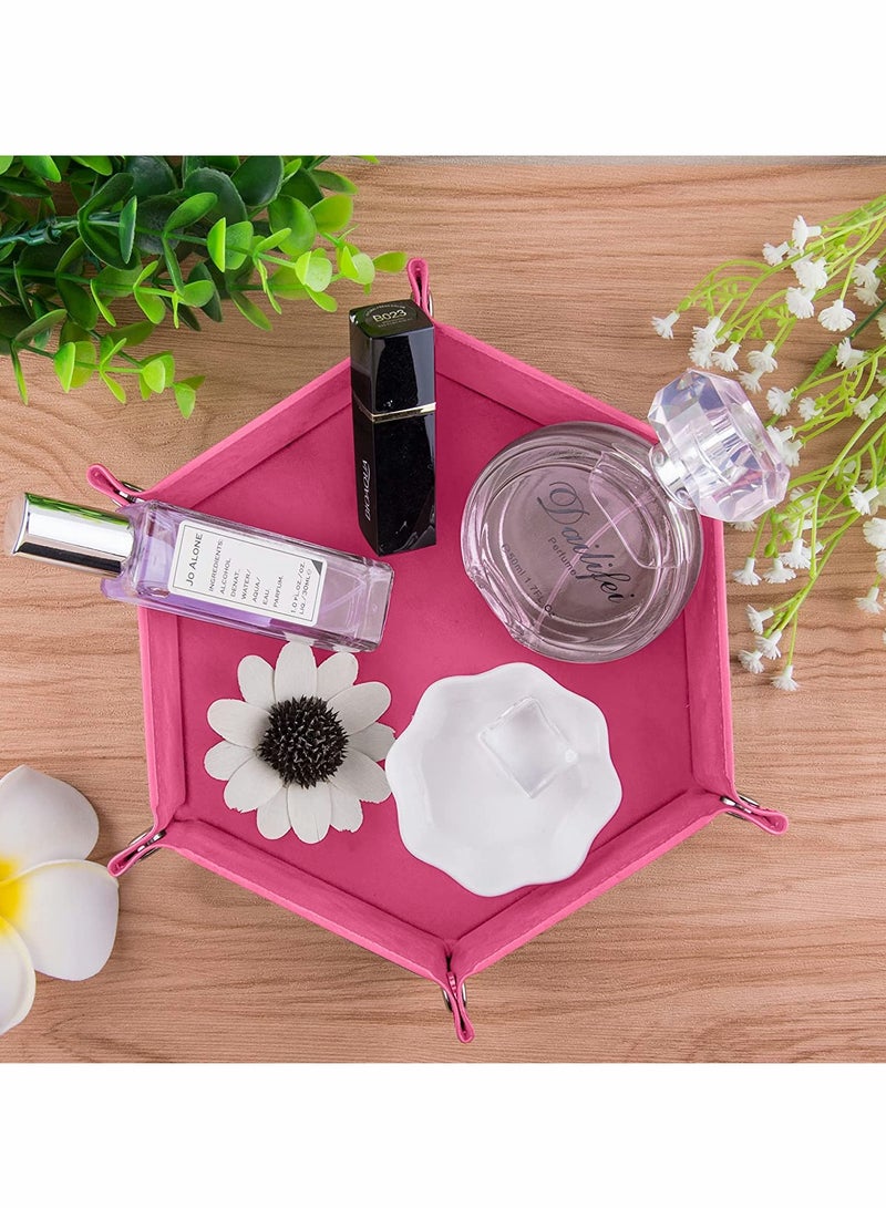 كابتن تيك Dice Tray Hexagon Dice Rolling Holder Folding PU Leather Dice Trays 6 Pieces for Dice Games Like RPG, DND and Other Table Games (Cyan, Black, Violet, Pink, Camel, Sky Blue) - Image 5