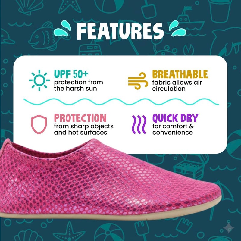 Slipstop AntiSlip Shoes for Kids - Quick-Dry Aqua Socks Beach Shoes for Kids - Barefoot Shoes for Water Sports Yoga Exercise - Image 4