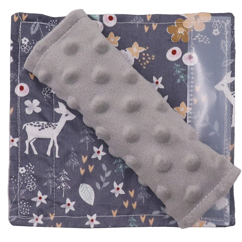 Dilimi Baby Car Seat Neck Cover  2Pcs Carseat Belt Cover Pad  Shoulder Strap Protectors  Seat Belt Covers Cushion For Boy Girl (Grey Flower Deer) - Image 2