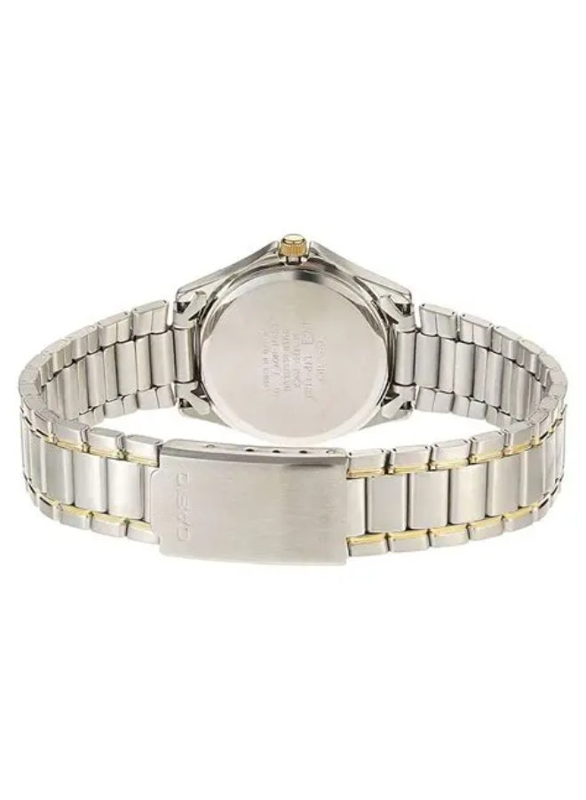 كاسيو ساعة كاسيو النسائية بحزام معدني فضي وذهبي تناظرية LTP-1183G-7ADF - Image 2