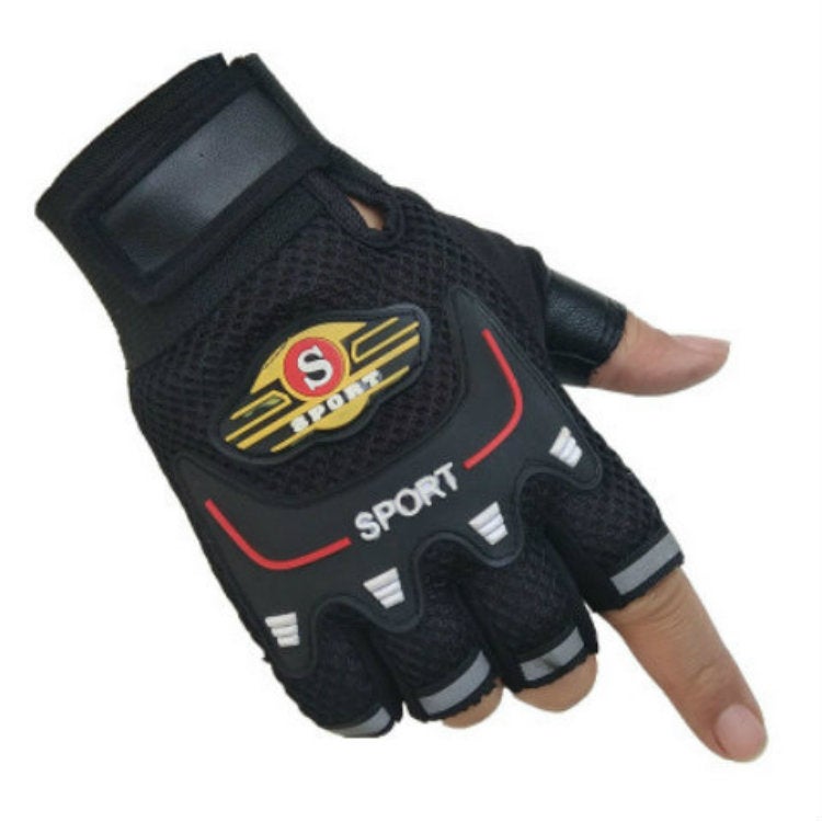 Generic Half Finger Gloves Mens and Womens Riding Fitness Sports Finger Leakage Tactics Special Forces Mountaineering Outdoor Mesh Non-slip Wear-resistant Yellow S standard black 