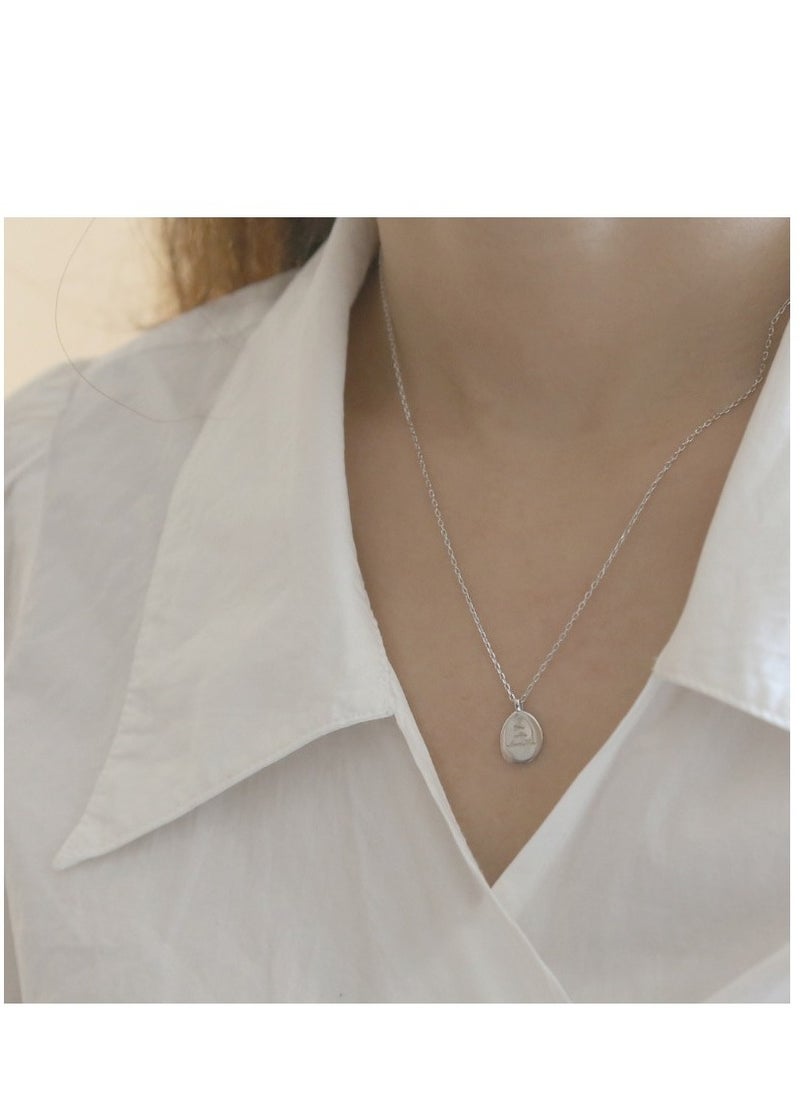 Satinior - Simple And Niche Design Round Medal Necklace - Image 1