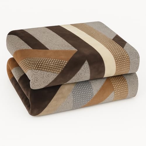 Nivasam Cadbury Korean Super Soft Winter Blanket Imported - 2 Ply Reversible Super Soft Warm Plush Royal King Size Double Bed Blanket 3.5 Kg (Urban Timber Weave) - Image 4