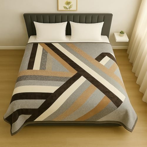 Nivasam Cadbury Korean Super Soft Winter Blanket Imported - 2 Ply Reversible Super Soft Warm Plush Royal King Size Double Bed Blanket 3.5 Kg (Urban Timber Weave) - Image 2