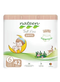 nateen Nateen Soft Line Baby Pants Diapers,Size 6 (15+kg),XX-Large Baby Pull Ups,42 Count Diaper Pants,Super Soft and Breathable Baby Diapers Pants.  - Image 1