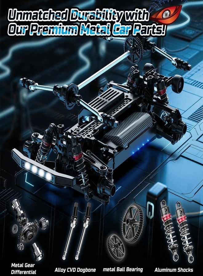 DEERC 9308E 1:16 Fast RC Cars for Boys Age 8-12 RC Monster Truck 40 KPH,All Terrain 4WD High Speed Dinosaur Truck 2 Car Shell,2.4Ghz Off-Road Remote Control Cars with 2 Batteries, Toy Gift for Kids - Image 3