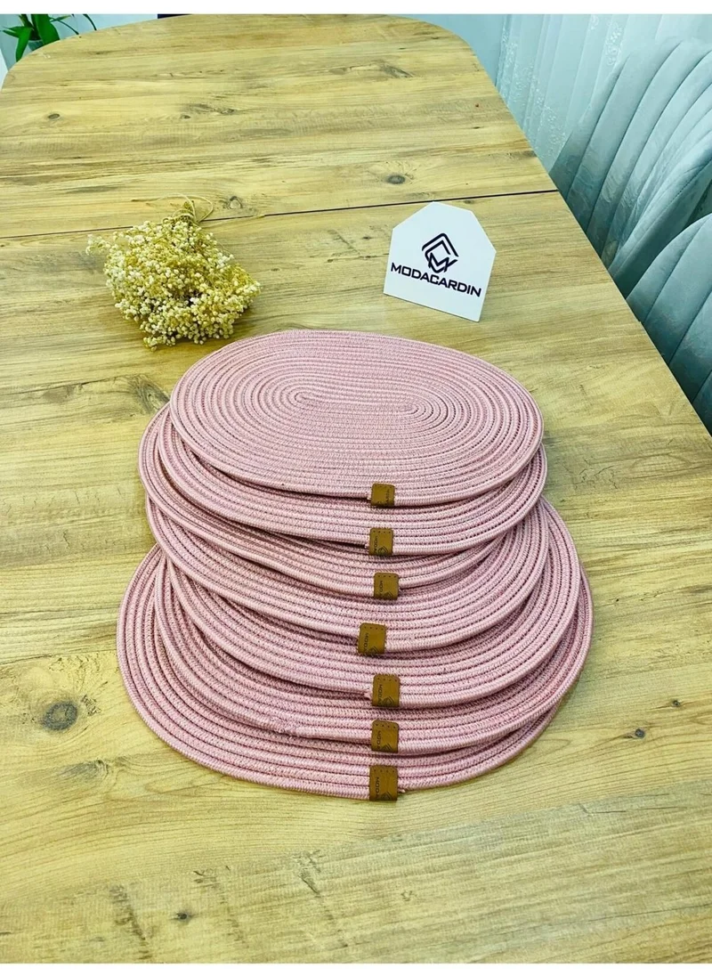 BDZ Deri BDZ Leather Jute Wicker American Service Oval Base 6 Pieces