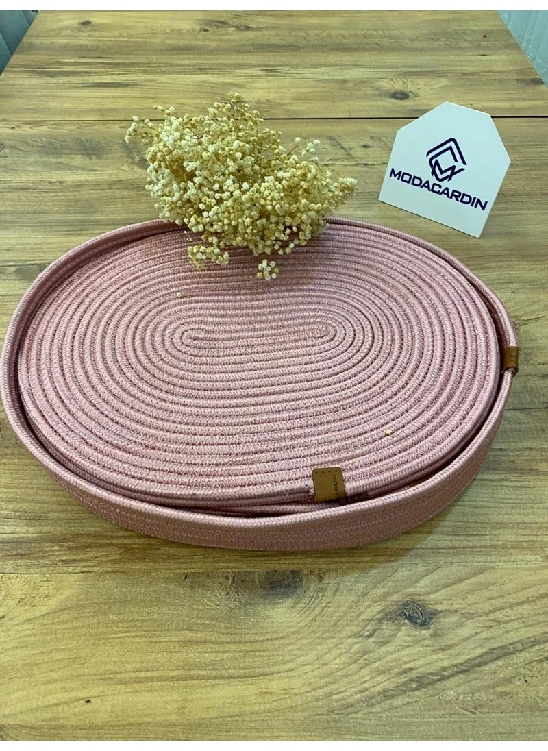 BDZ Deri BDZ Leather Jute Wicker American Service Oval Base 6 Pieces