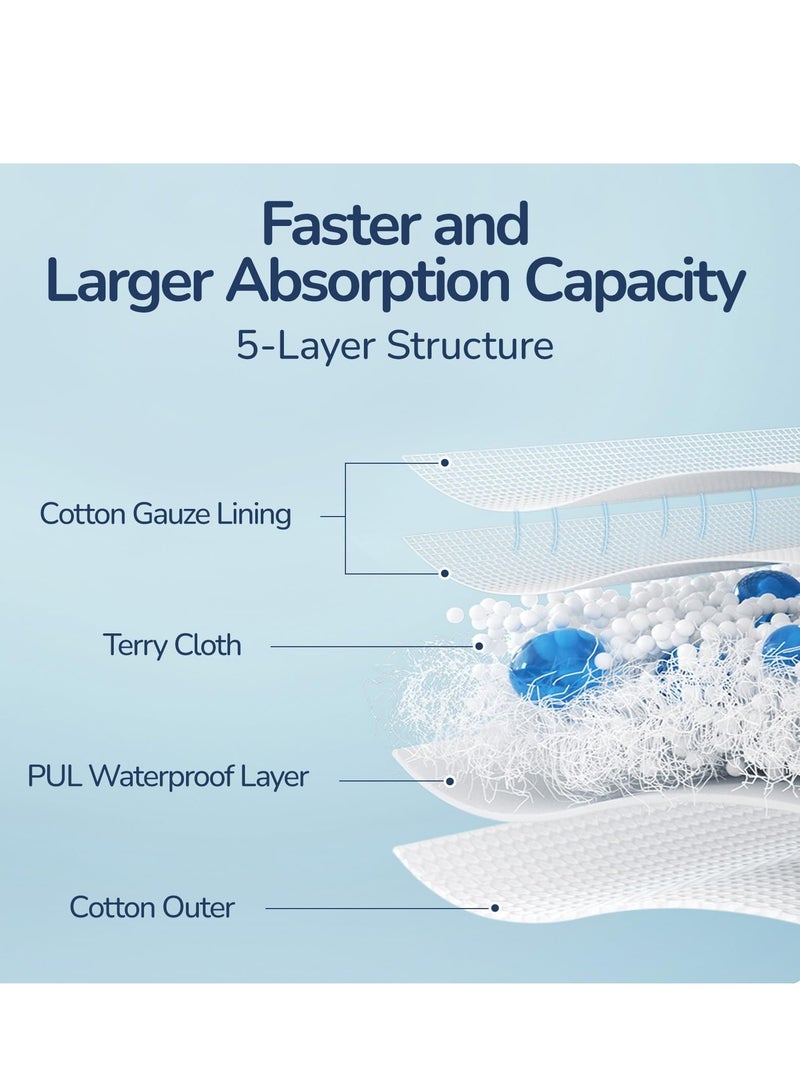 ملابس داخلية ماصة للتدريب على استخدام المرحاض مقاس M للأولاد والبنات، مصنوعة من القطن بنسبة 100% وقابلة لإعادة الاستخدام - Image 3