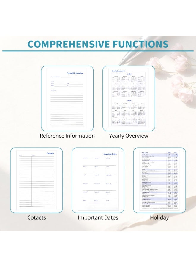 كيلا دفتر تخطيط 2026-2027، مخطط شهري أسبوعي من يناير 2026 إلى يونيو 2027، مخطط 2026-2027 مع حلقة قلم وجيب خلفي وملصقات، مخطط 18 شهرًا، مخططات شهرية 2026-2027 - Image 5