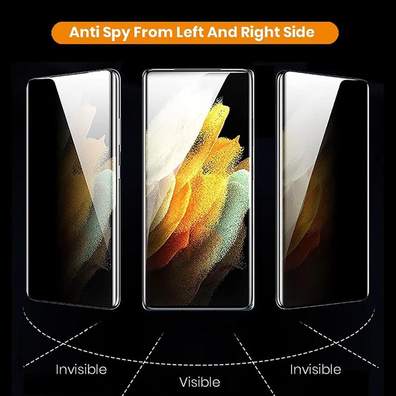 لاكيون [1+2 قطع] حافظة شاشة متوافقة مع Samsung Galaxy Note 10 Plus، توفر حماية كاملة ضد التجسس والتسرب، مصنوعة من فيلم هيدروجليكي ناعم ومادة TPU. - Image 2