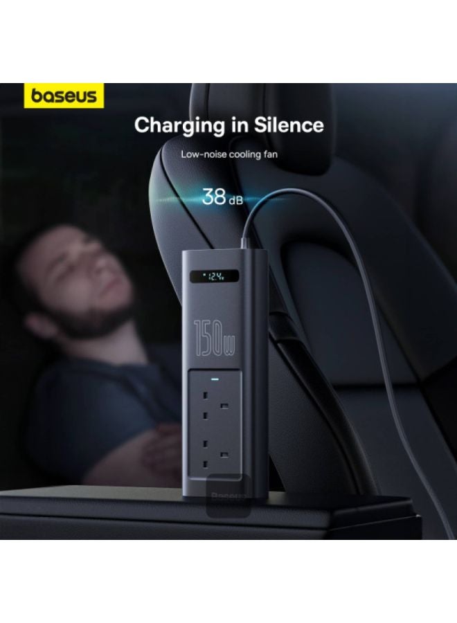 Baseus Power Inverter 150W (220V UK) - Cluster Black - Image 4