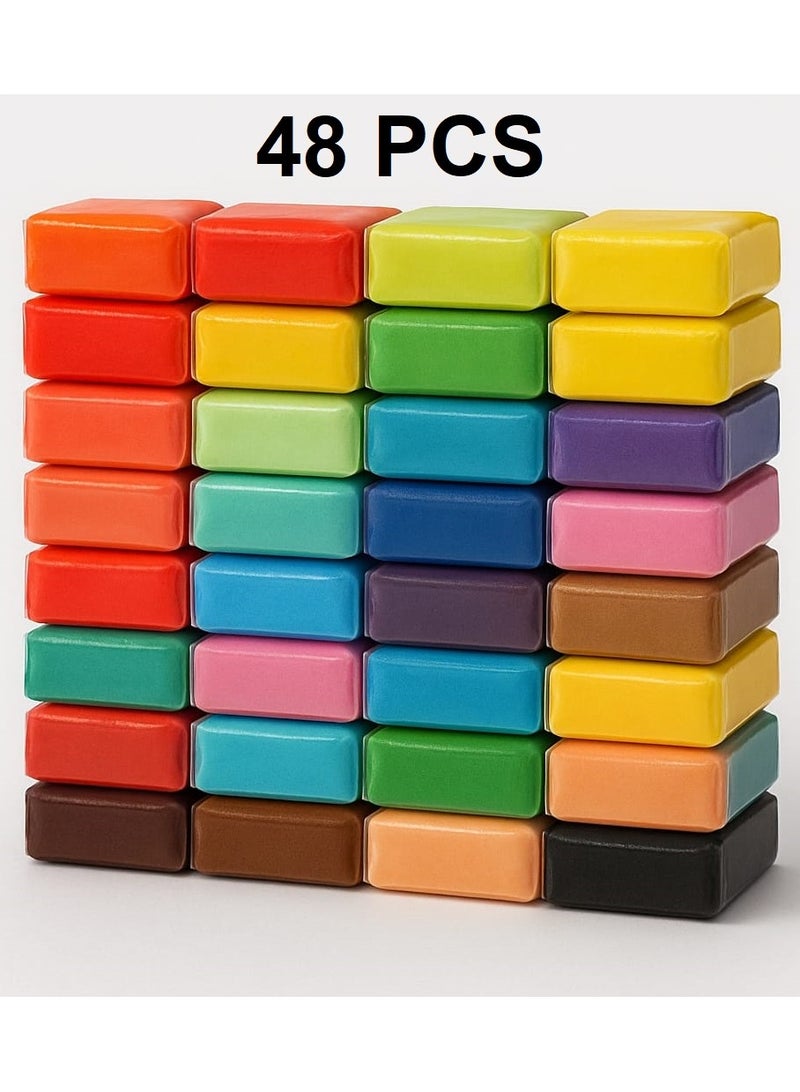 48-Piece Air-Dry Foam Clay Set for Kids - Non-Sticky and Allergy-Free, with Creative Tools, Eco-Friendly, Suitable for Children and Adults, Perfect for Arts and Crafts and Creative Projects
