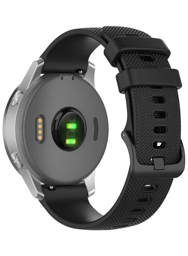 BGM Small Plaid Silicone Strap For Garmin Vivoactive 4S Black - Image 1