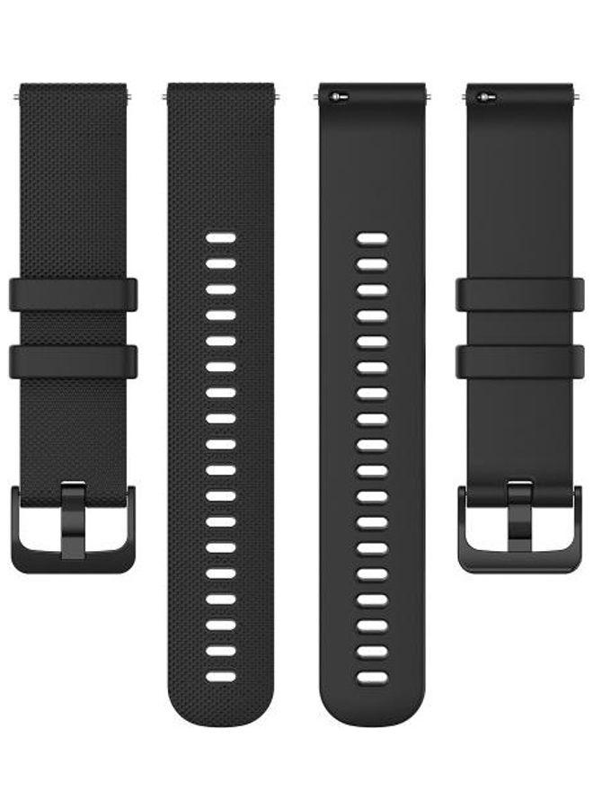 BGM Small Plaid Silicone Strap For Garmin Vivoactive 4S Black - Image 3