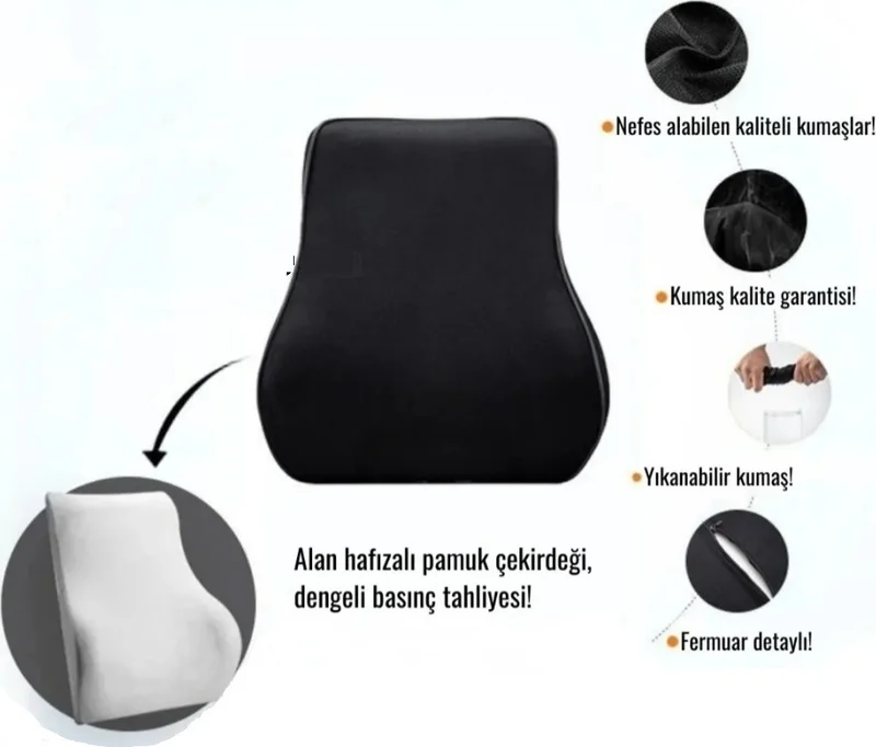 ORPEDOX 100% Visco Anatomical Lumbar Pillow Back Cushion Office Chair Gaming Seat Cushion