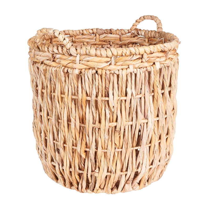 Household Essentials Brown Tall Round Wicker Storage Basket 19 x 25