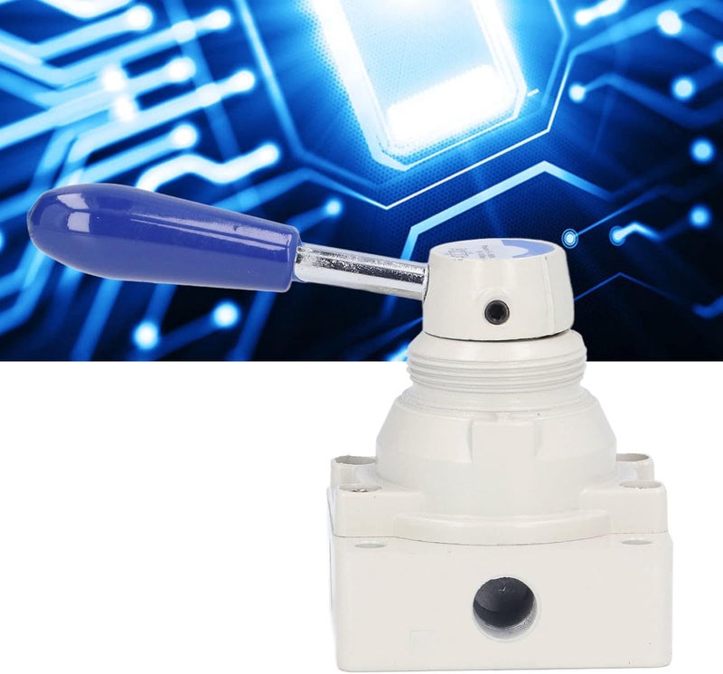 4 Way Pneumatic Hand Valve, Aluminum Alloy, Rotary Lever, Efficient Air Flows, Lubrication Proof, for Pneumatic Systems (4HV210-06) - Image 2