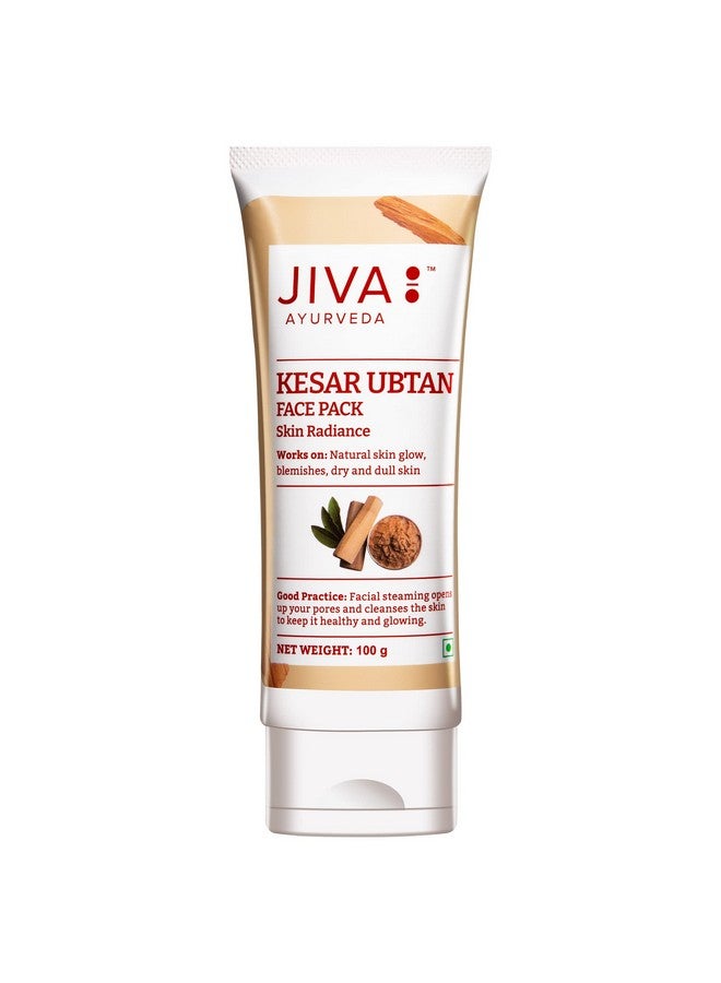 Jiva Kesar Ubtan Face Pack- 100gm (Pack of 1) | Contains Pure Kesar, For All Skin Types | Improves Complexion & Skin Health, Traditional Kesar Ubtan for Women - Image 1