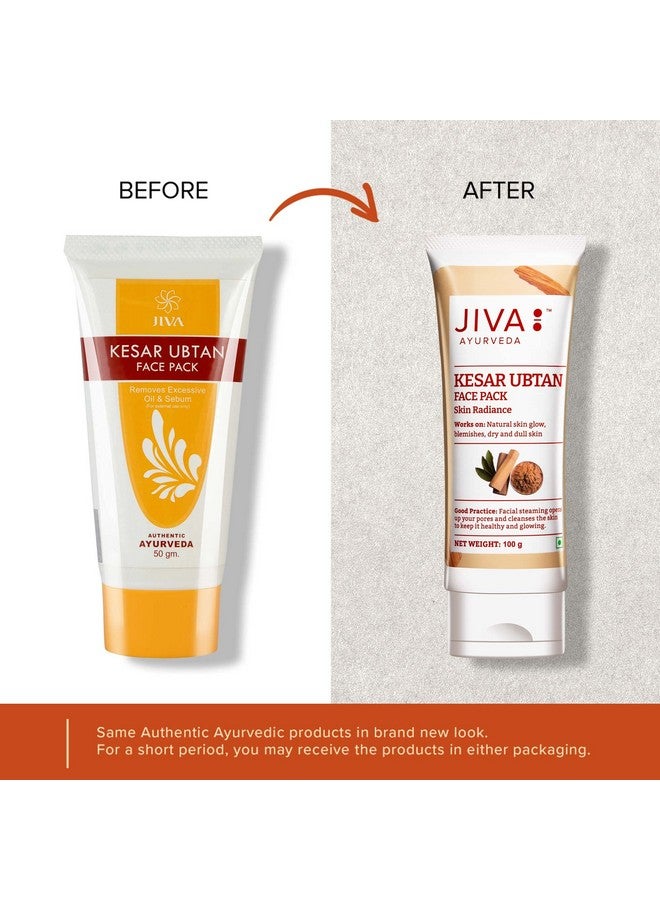 Jiva Kesar Ubtan Face Pack- 100gm (Pack of 1) | Contains Pure Kesar, For All Skin Types | Improves Complexion & Skin Health, Traditional Kesar Ubtan for Women - Image 3