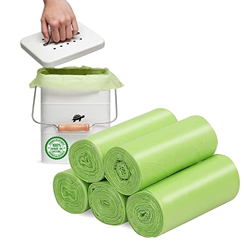 Wifpme 4-6 Gallon Small Trash Bags Biodegradable, 20 Liter Mini Compostable Strong Bathroom Garbage Bags with Tear & Leak Resistant, Recycling Eco-Friendly Trash Can Plastic Liner, Green, 100 Counts - Image 1